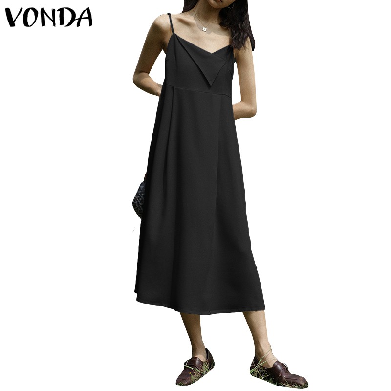 Đầm Maxi Vonda Sát Nách Màu Trơn Thanh Lịch Dành Cho Nữ