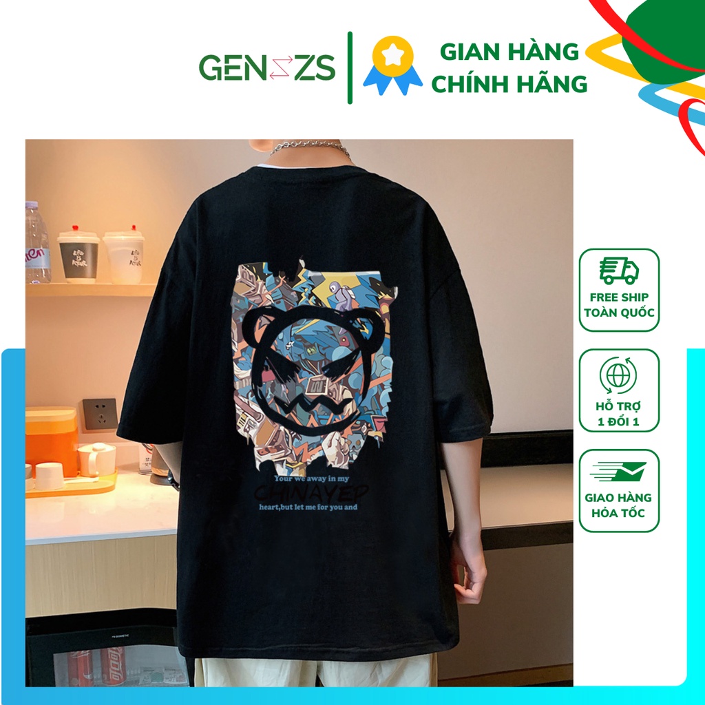 Áo thun Unisex GENZZS tay lỡ oversize form rộng phiên bản dành cho Nam