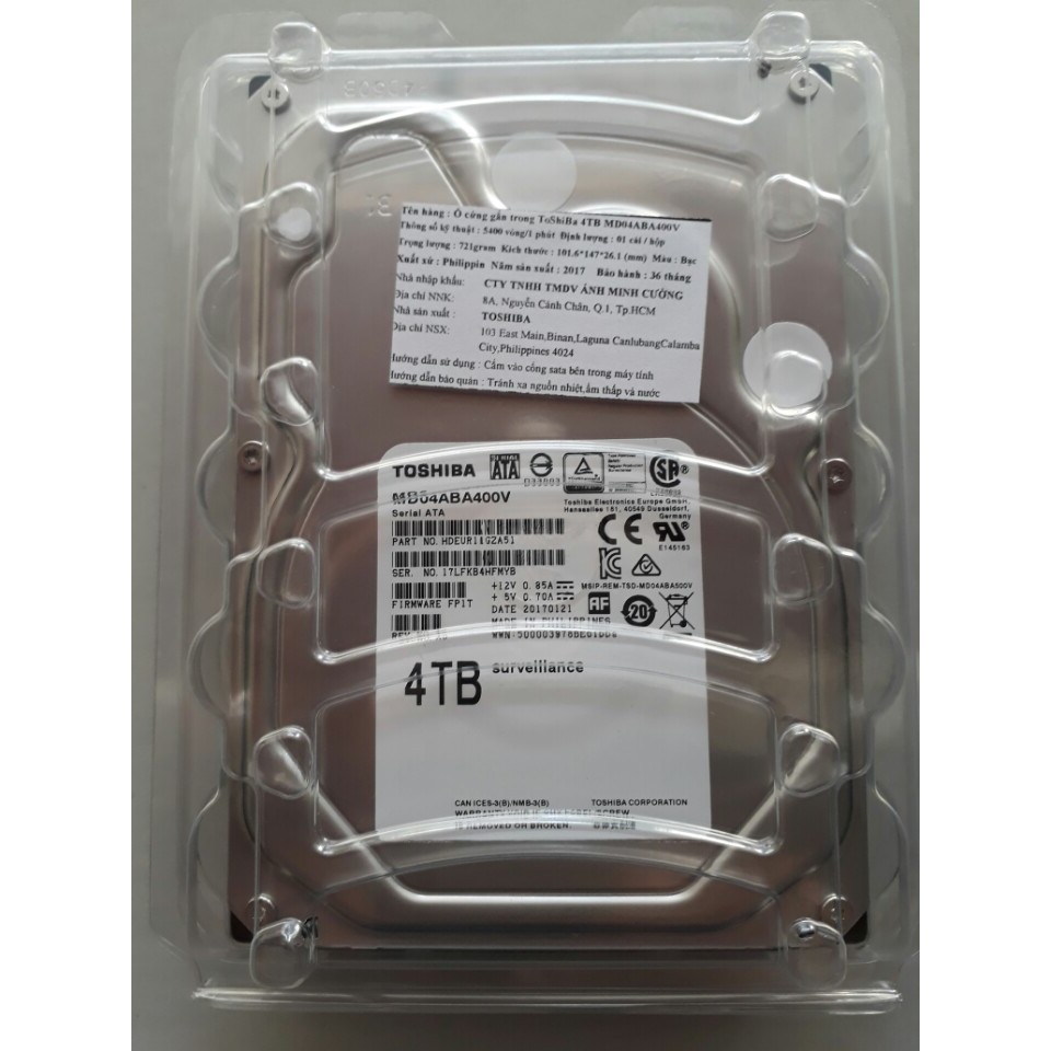 HDD 8TB TOSHIBA 3.5″ SATA X300 | BigBuy360 - bigbuy360.vn