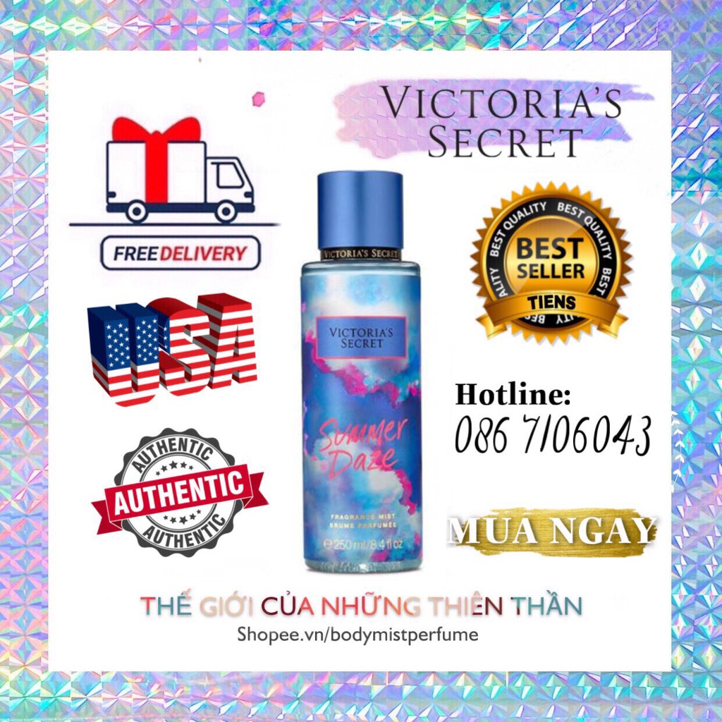 𝗕𝗢𝗗𝗬𝗠𝗜𝗦𝗧𝗣𝗘𝗥𝗙𝗨𝗠𝗘⚜️Xịt Thơm Body Victoria’s Secret Summer Daze 250ml