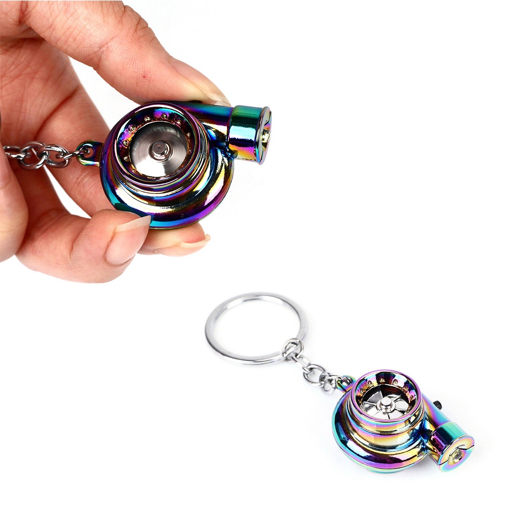 Neo Turbo Keychain Keyring Rainbow LED Light BOV Sound Turbocharger Car Drift