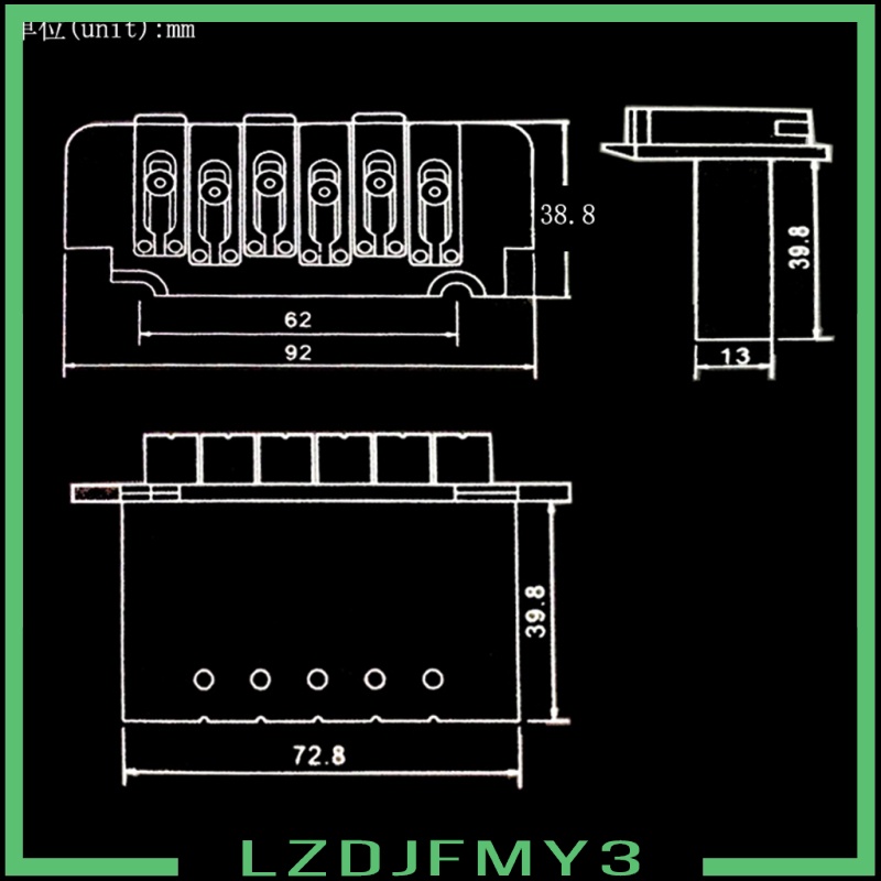 Cầu Tremolo 6 Dây 92x38.8mm Màu Bạc Bền Cho Đàn Guitar Điện