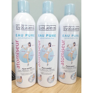 Xịt khoáng EVOLUDERM 400ml Atomiseur Eau Pure Cấp Ẩm Cho Da