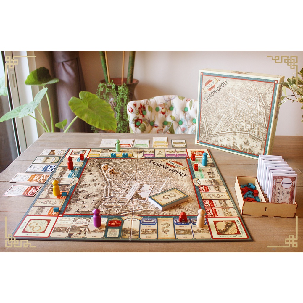 VINTAGE SAIGONOPOLY board game / CỜ TỶ PHÚ SÀI GÒN XƯA có bảng, Saigon Monopoly, Christmas gift, Quà sinh nhật