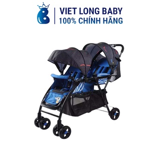 Xe Đẩy Đôi Cho Bé Baobaohao 705 (ghế trước ghế sau) Có Giảm Sóc, Có Thể Gấp Ngọn, Tiện Lợi - Bảo Hành 1 Năm