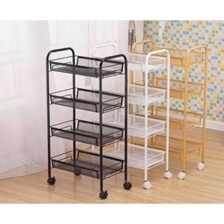 Xe đẩy-kệ spa 4 tầng sắt, khay mắt lưới