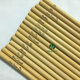 1 Ống hút tre khắc tên hoặc logo miễn phí theo yêu cầu.