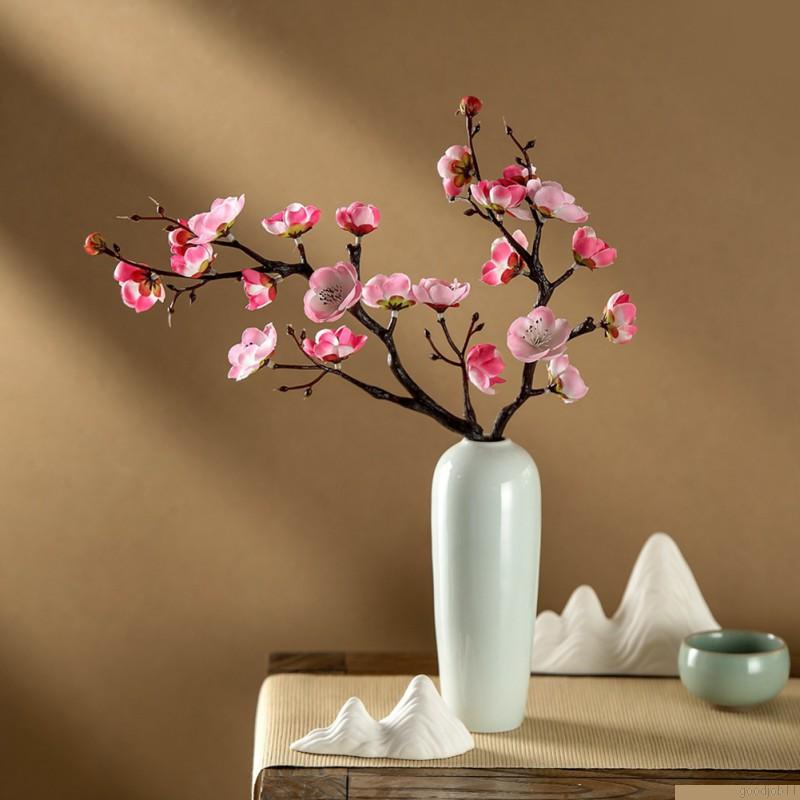 Hoa mận nhân tạo bền bỉ dễ lau chùi trang trí bàn tiệc tiện dụng