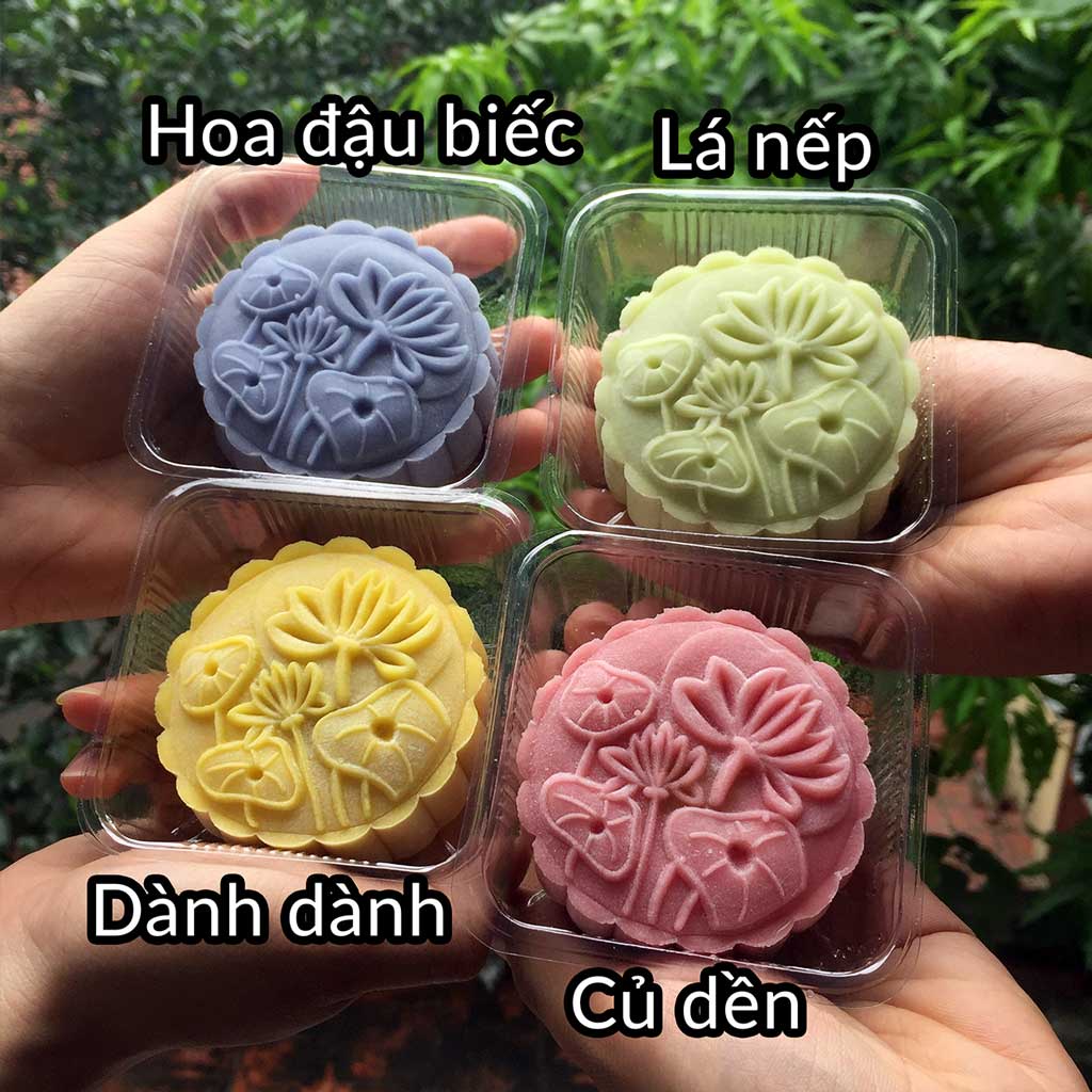 Khuôn Trung Thu 3D Lò Xo 4 Mặt Hoa 50g Dụng Cụ In Fondant Tay Ép Khuôn Làm Bánh Nhiều Mẫu Tự Chọn