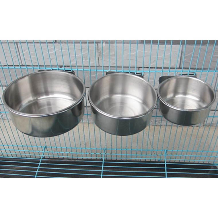 Chén nhỏ INOX đựng thức ăn cho Hamster, Sóc Bông, Nhím, Thỏ, Vẹt, Chuột... -  an toàn cho vật nuôi - đường kính 10cm