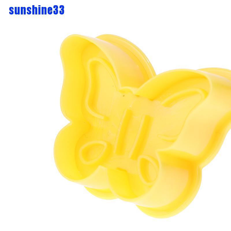 4pcs Butterfly Rabbit Easter Egg Shape Animal Plastic Cookie Cutter Bisu