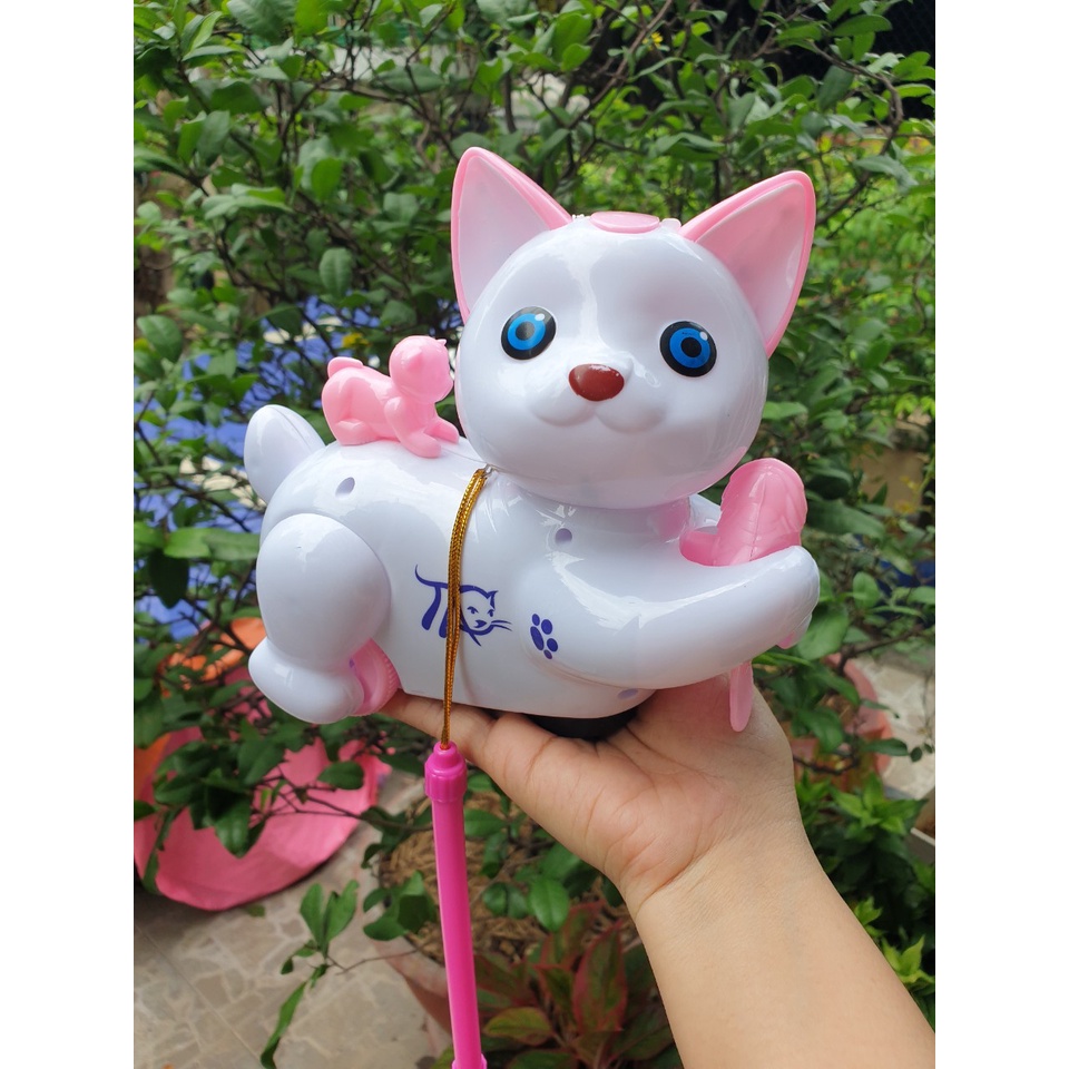 Đồ chơi trung thu lồng đèn mèo ôm cá cõng con có đèn và nhạc đáng yêu