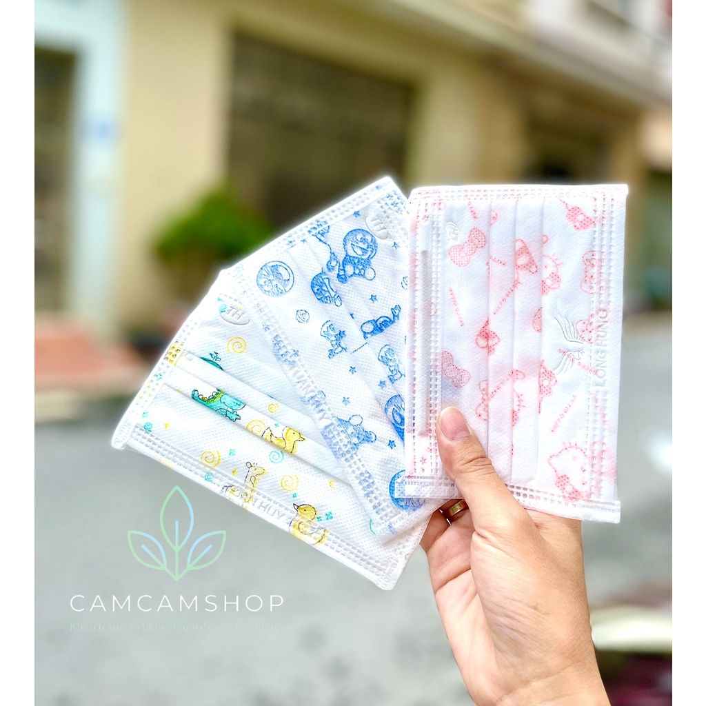 Combo 50 chiếc khẩu trang y tế Long Hưng cho bé 4-10 tuổi