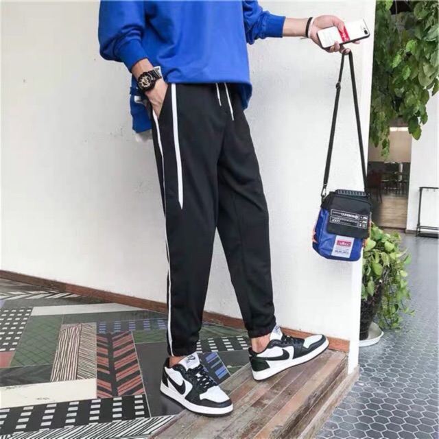 Quần jogger Nỉ unisex Sọc 1,5 nam nữ phong cách ulzzang Wind | BigBuy360 - bigbuy360.vn