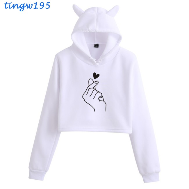 Áo Hoodie Tai Mèo Thời Trang Thu Đông Xinh Xắn Cho Nữ