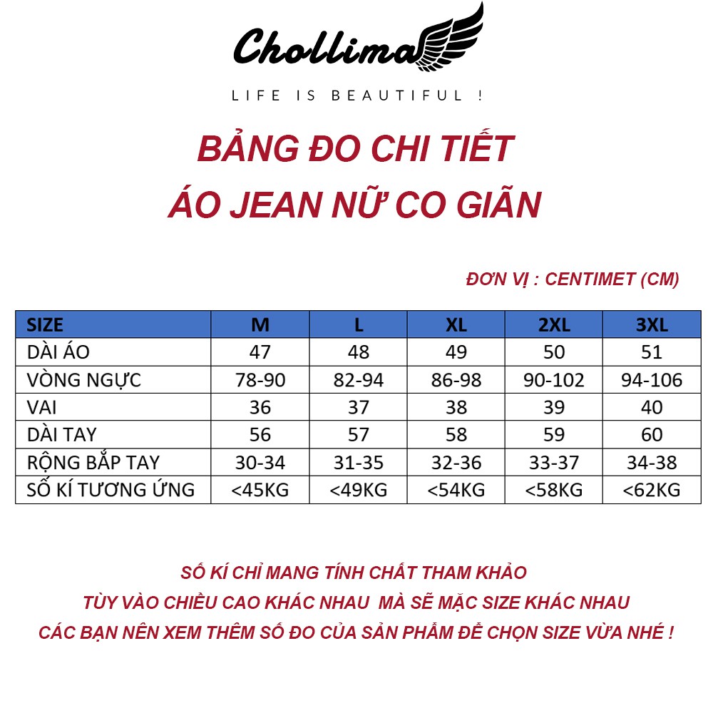 Áo khoác jean nữ Chollima co giãn xanh nhạt mài xước phong cách hàn quốc