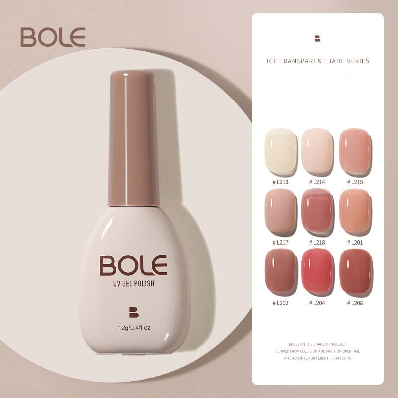Sơn Móng Tay Gel Thạch BOLE Sơn Móng Tay Màu Nude Trong Suốt Keo Quang Trị Liệu Màu Hồng Băng Trong Suốt Keo Sơn Móng Tay UV/LED Cho Tiệm Làm Móng Okase