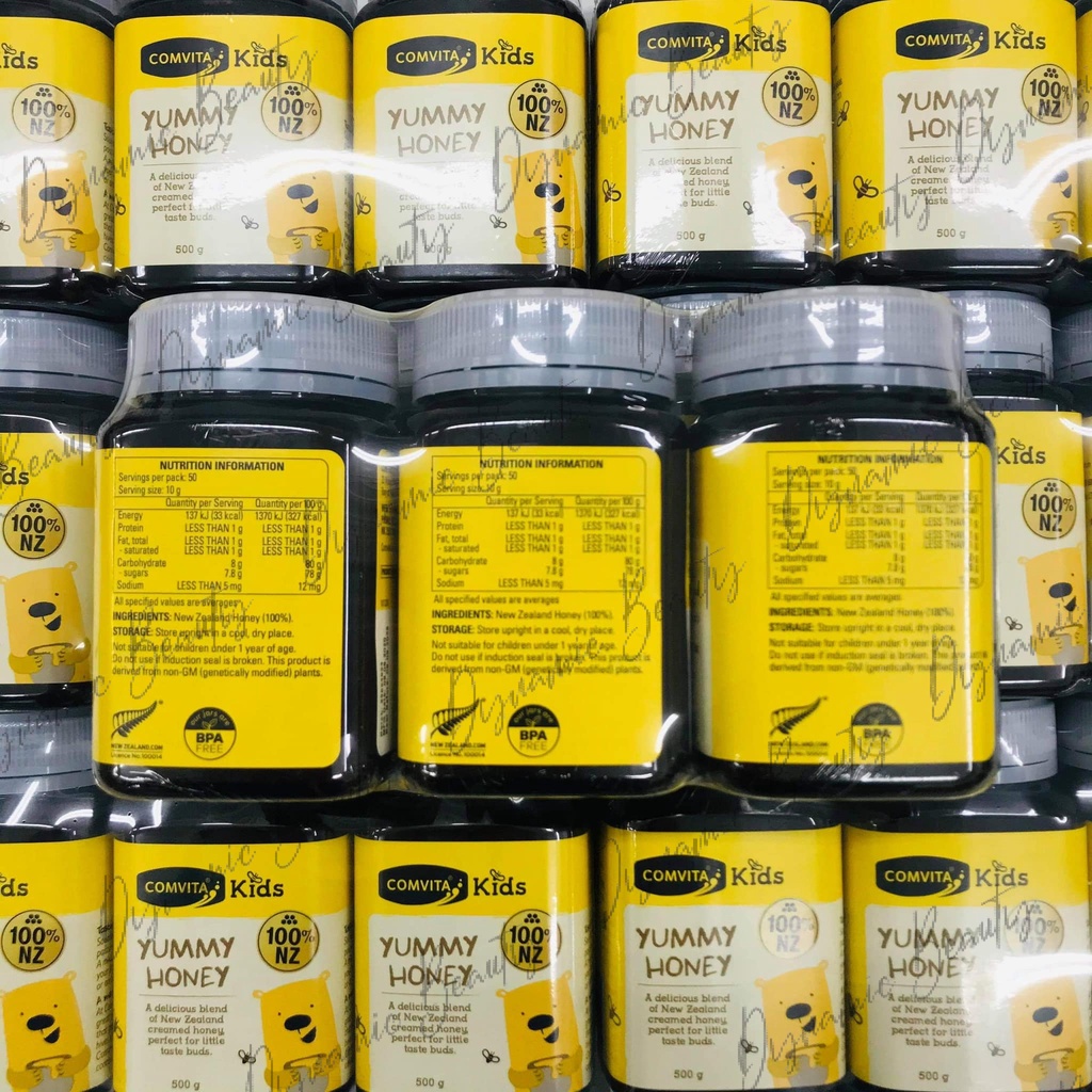 [Hàng chuẩn Úc] Mật ong dành cho trẻ em Comvita kids yummy honey 100% NZ 500g cho bé từ 1 tuổi của Úc