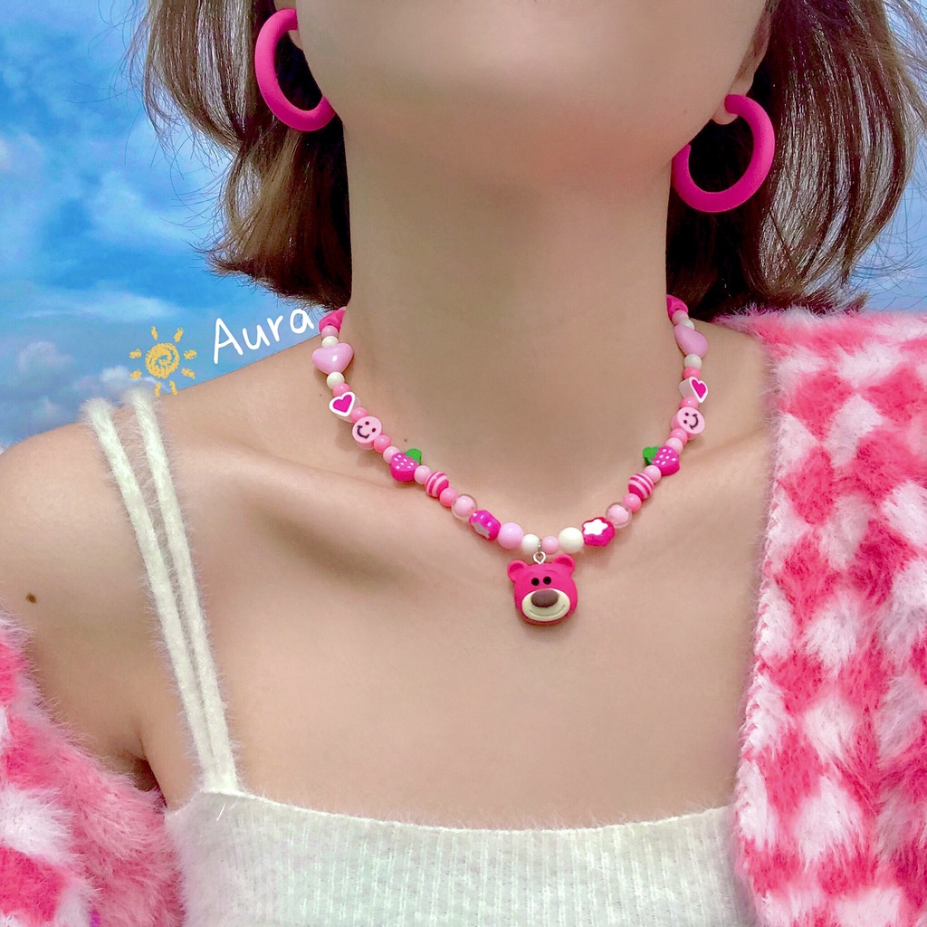 Vòng Cổ Gấu Dâu Losto Cute Designed By Aura