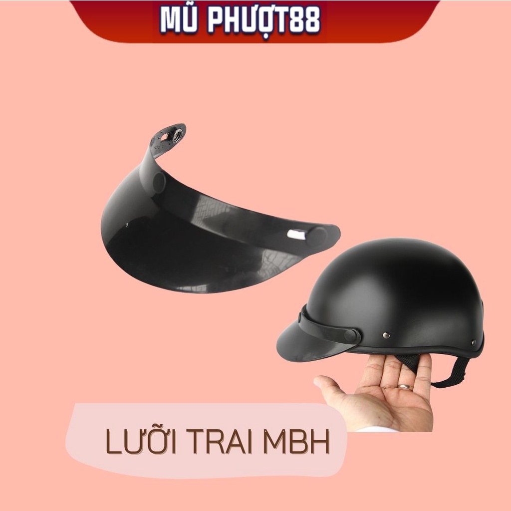 Mũ bảo hiểm nửa đầu 1/2  tặng kèm mái che Nón bảo hiểm FREE SIZE THỜI TRANG - PHONG CÁCH.