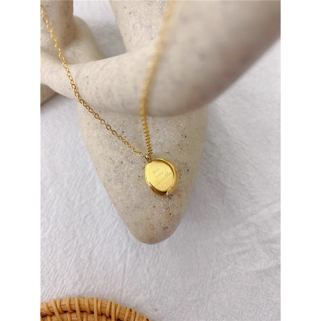 Dây Chuyền Thép Titan Mạ Vàng 18k Không Gây Dị Ứng Thiết Kế Đơn Giản Thời Trang Cho Nữ