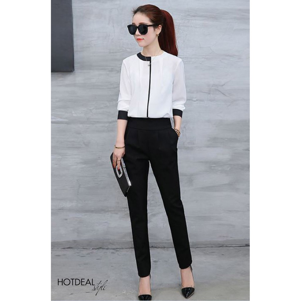 Áo sơ mi công sở ❣️FREESHIP❣️ Áo Kiểu Phối Màu bella - Hàng thiết kế chuẩn