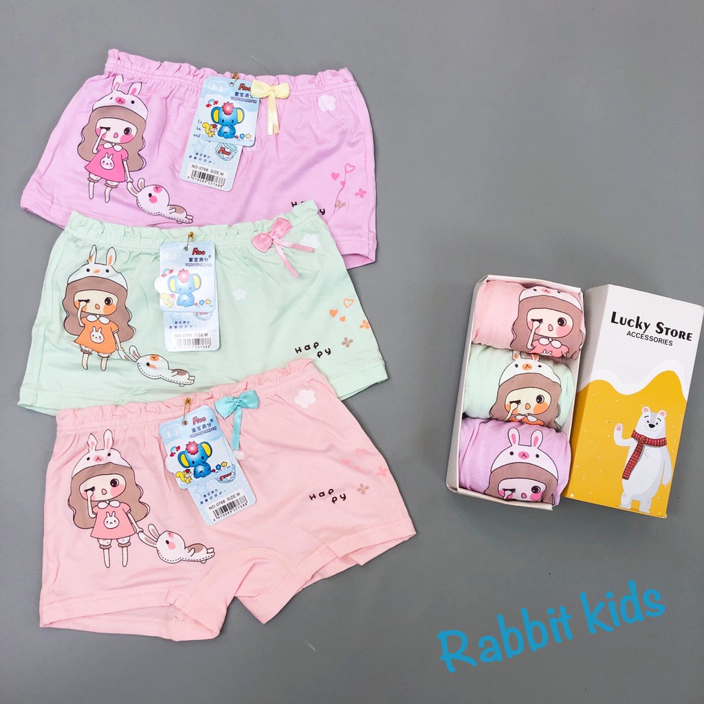 Quần Lót Đùi, Quần Chip Đùi Bé Gái Cotton Lạnh In Hình Dễ Thương Đủ Size (nhiều mẫu)