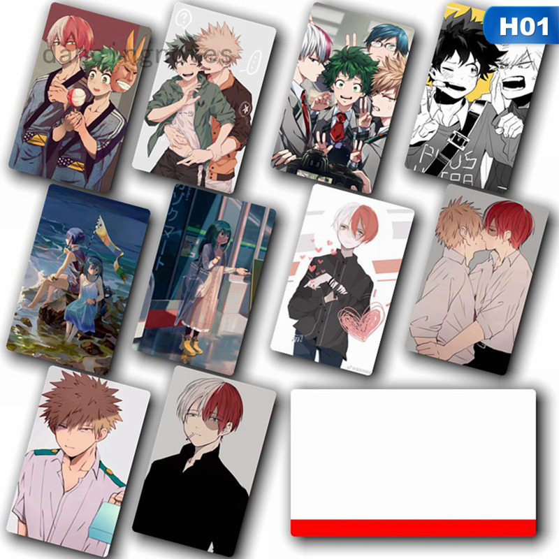 Boộ 10 tấm thẻ trang trí in hình nhân vật trong My Hero Academia