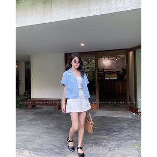 Áo blazer ngắn tay [Hình thật]