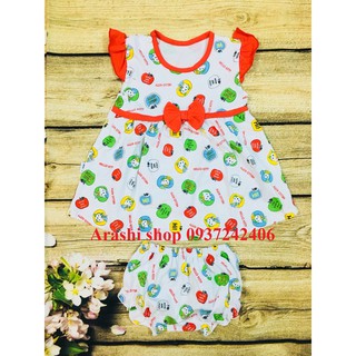 Set 4 đầm thun kèm chip bé gái