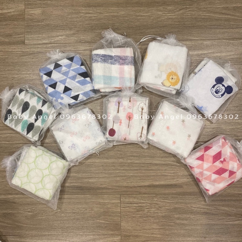 [𝑮𝑰𝑨́ 𝑯𝑼𝒀̉ 𝑫𝑰𝑬̣̂𝑻] Khăn sữa Aden sợi tre mỏng siêu thấm hút, giặt nhanh khô, mềm mại