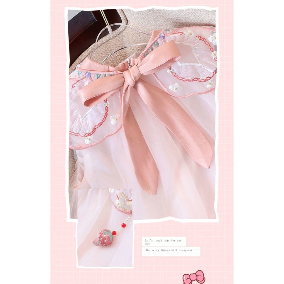 Đầm Hán Phục Thêu Họa Tiết Phong Cách Trung Hoa Cho Bé Gái