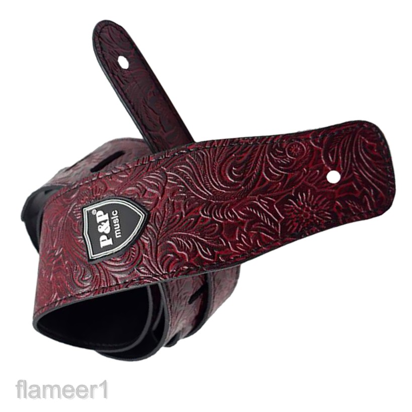 Dây Đeo Bằng Da PU Bền Bỉ Dành Cho Đàn Guitar Bass Flameame1