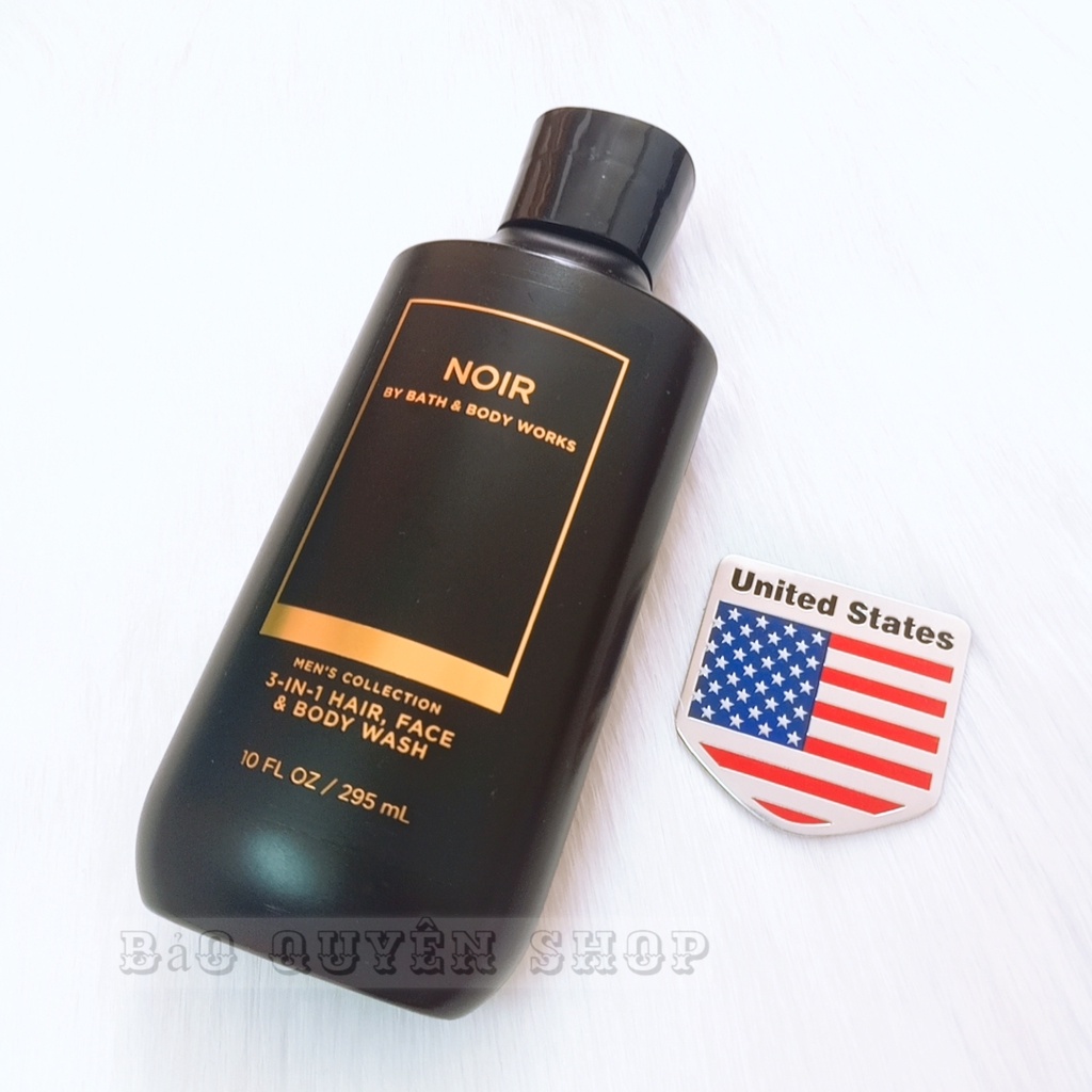 Sữa tắm nam 3in1 Bath & Body Works Noir Men’s Collection Hair, Face & Body Wash 295mL