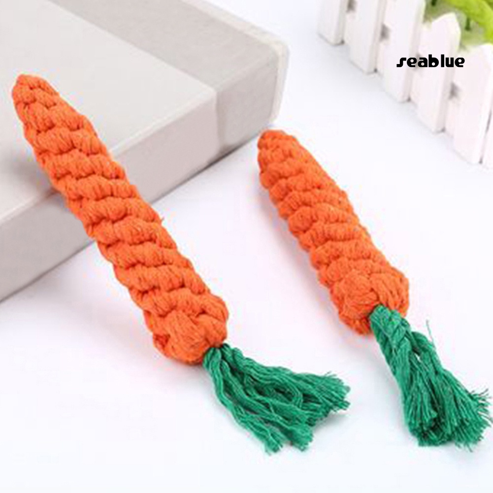 【SE】Pet Dog Puppy Carrot Shape Cotton Rope Molar Tooth Cleaning Chew Training Toy