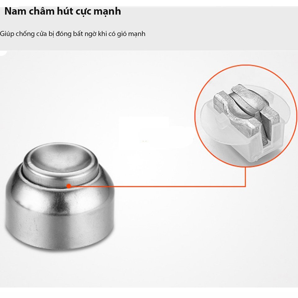 Chặn cửa thông minh, hít nam châm, chống va đập kèm ốc vít