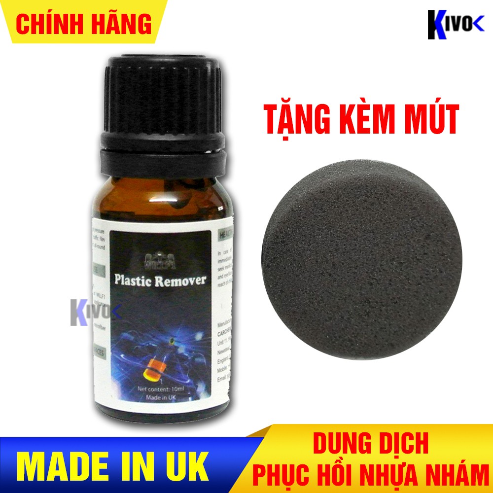 [TẶNG KÈM MÚT] Chai Phục Hồi Nhựa Nhám Will F1 Plastic Remove - Dung Dịch Phục Hồi Nhựa Nhám Đen 10ML - Kivo