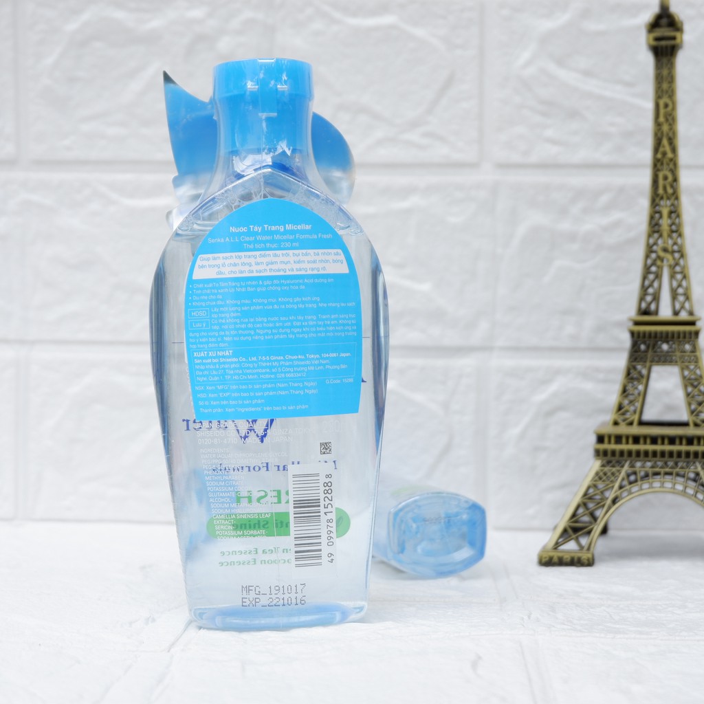 Nước tẩy trang giảm bóng dầu Senka all clear water micellar formula fresh Nhật