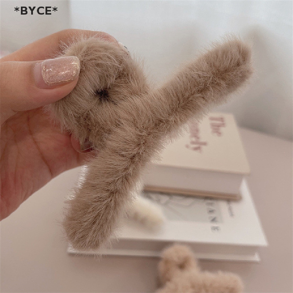 Kẹp tóc acrylic giả lông nhung thanh lịch mùa đông