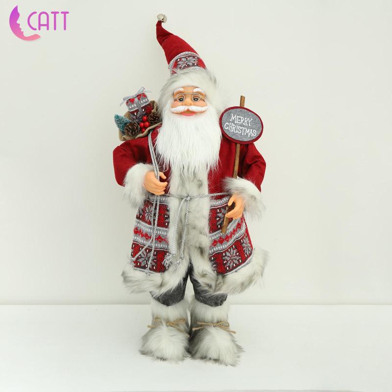 [Dadada1] Búp Bê Ông Già Noel Đứng Kèm Túi Quà Trang Trí Bàn Trong Nhà