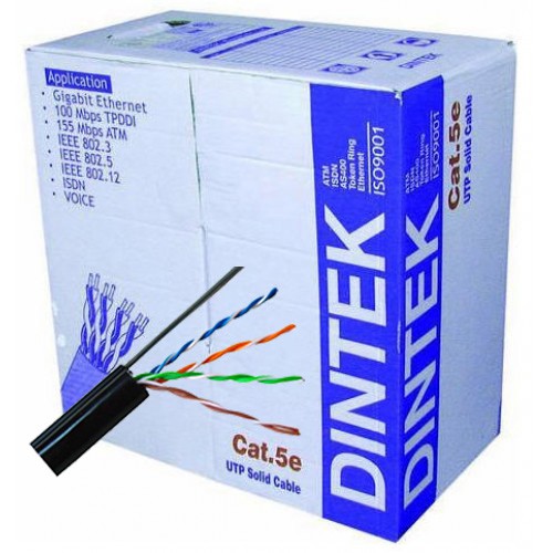 Cáp Mạng Outdoor Dintek CAT.5E UTP 305 Mét - Hàng chính Hãng, Mới 100%