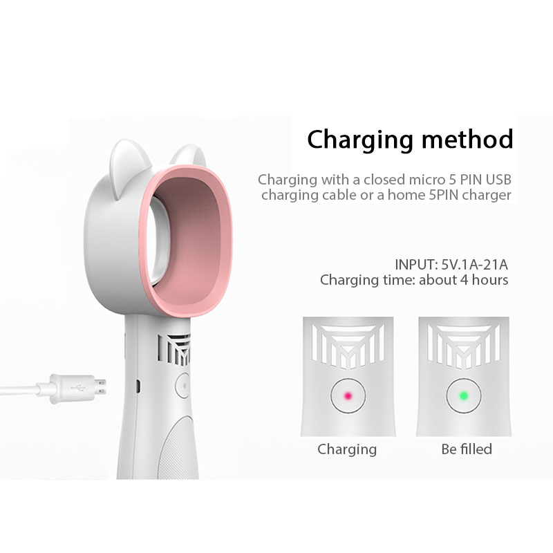 Quạt Làm Mát Không Cánh Cầm Tay Mini 3 Tốc Độ Không Cánh Sạc Usb