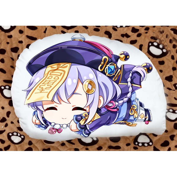 Gối ôm gối ngủi in 2 mặt chibi anime game Qiqi genshin impact