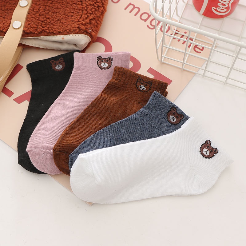Tất gấu, vớ gấu cổ ngắn khử mùi chất cotton mềm co gian 4 chiều đủ màu - Mia Shore