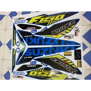 Tem rời raider fi 2021 chữ raider f150 suzuki chìm xanh đen tặng tem dán xi nhan