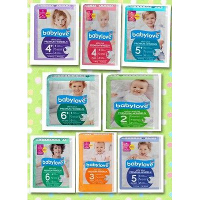 Bỉm, tã dán Babylove Premium Đức đủ size 1 - 6  cho bé từ 2 đến 32kg - Đức