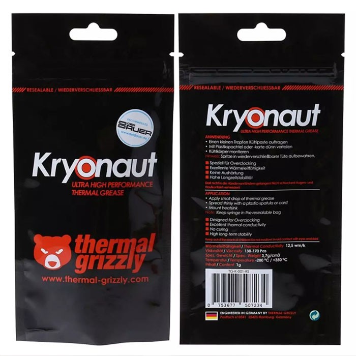 [Mã ELFLASH5 giảm 20K đơn 50K] Keo Tản Nhiệt Thermal Grizzly Kryonaut 1 gram (1g) Chính Hãng Đức