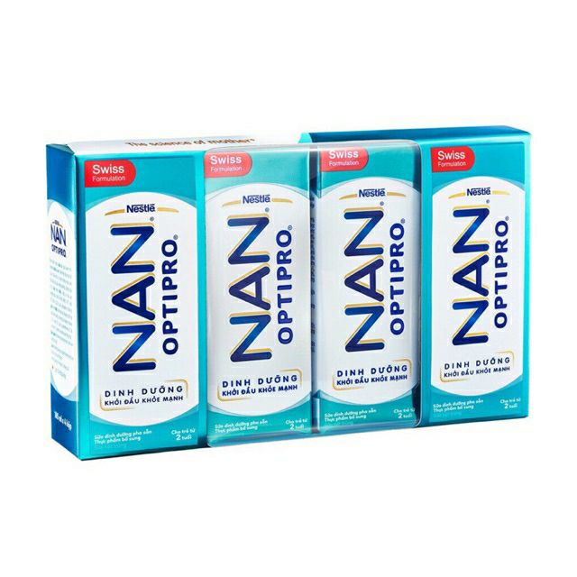 Lốc 4 hộp Sữa dinh dưỡng pha sẵn NESTLE NAN OPTIPRO 4 (185ml/ Hộp) date 10/4/20