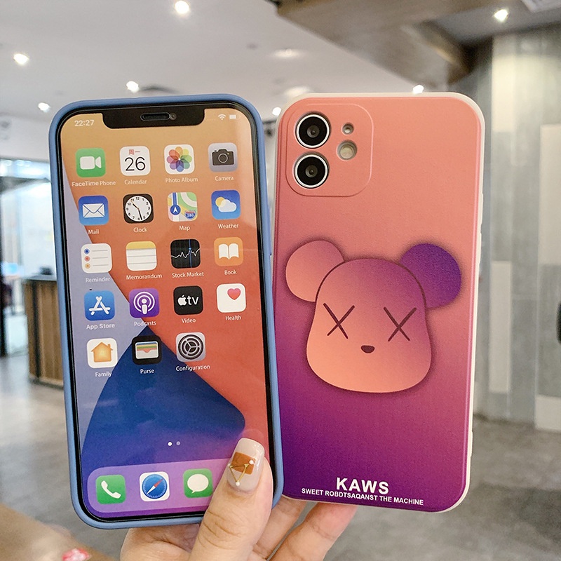 Ốp lưng iphone kaws cạnh vuông TPU 6 6plus 6s 6splus 7 7plus 8 8plus x xr xs 11 12 pro max plus promax