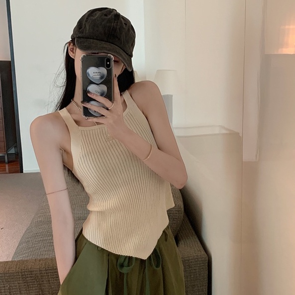 Áo ZHELIHANGFEI hai dây dệt kim thêu họa tiết quyến rũ tùy chọn màu sắc